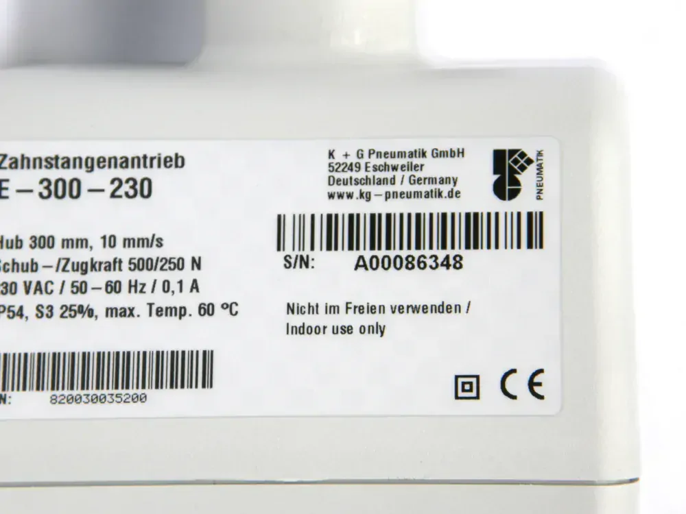 Hřebenový motor E-300-230 včetně konzolí
